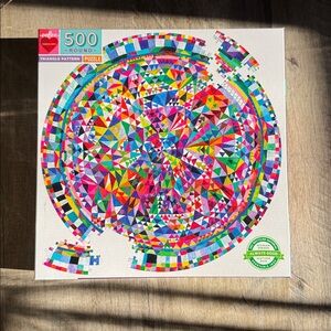 Hard 500 pcs Round quilt Triangle Pattern Puzzle